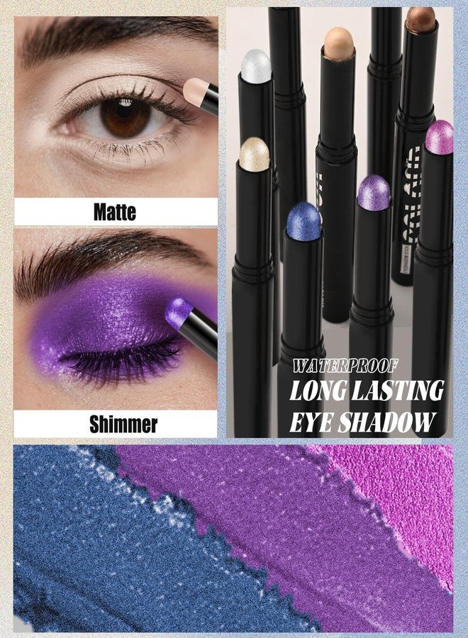 Lestpola Waterproof Cream Eyeshadow Stick, Rose Pink Shimmer Highly Pigmented Long-lasting Eye Shadow Pencil, Metallic Blendable Eyeshadow Brightener Applicator Stick, Hypoallergenic Women Highlight Makeup-03 - Image 4